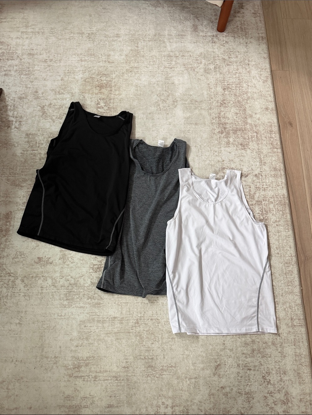 Men's Basic Athletic Tank - Black, Gray, White (3pack)
